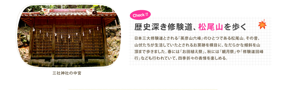 歴史深き修験道、松尾山を歩く